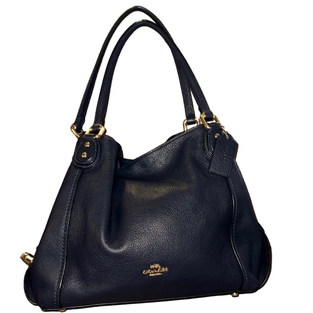 Coach Dark Blue Leather Shoulder Bag